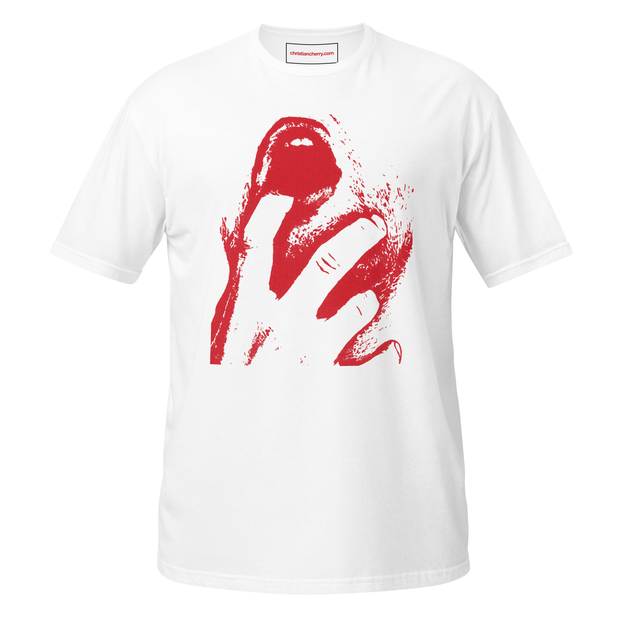 White Open Mouth tee with red print